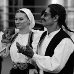 A group performing traditional dance in Sarajevo, showcasing cultural heritage.